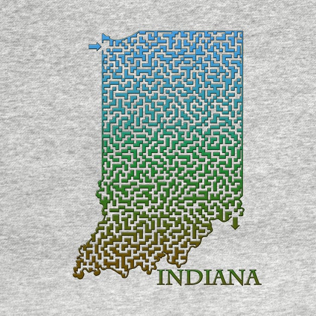 Indiana State Outline Maze & Labyrinth by gorff